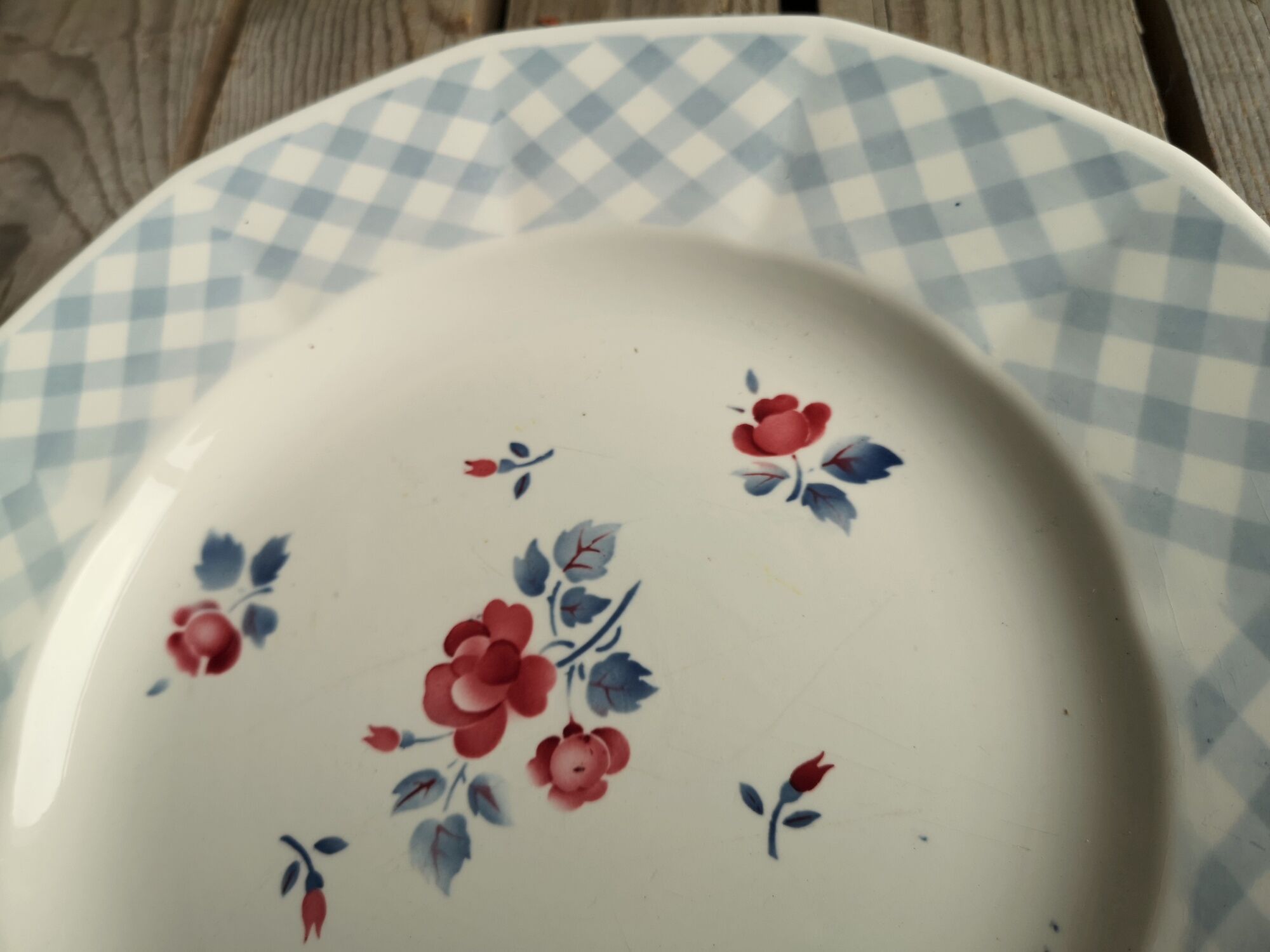 Old Round Plate in Ceramics by Digoin Sarreguemines Model Bastia