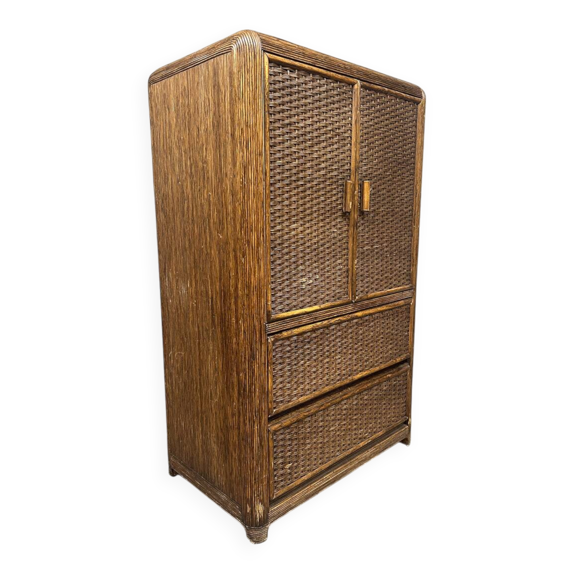 Vintage rattan bamboo cabinet 'Bohemian nature'