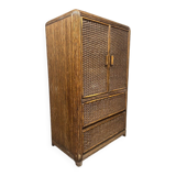 Vintage rattan bamboo cabinet 'Bohemian nature'