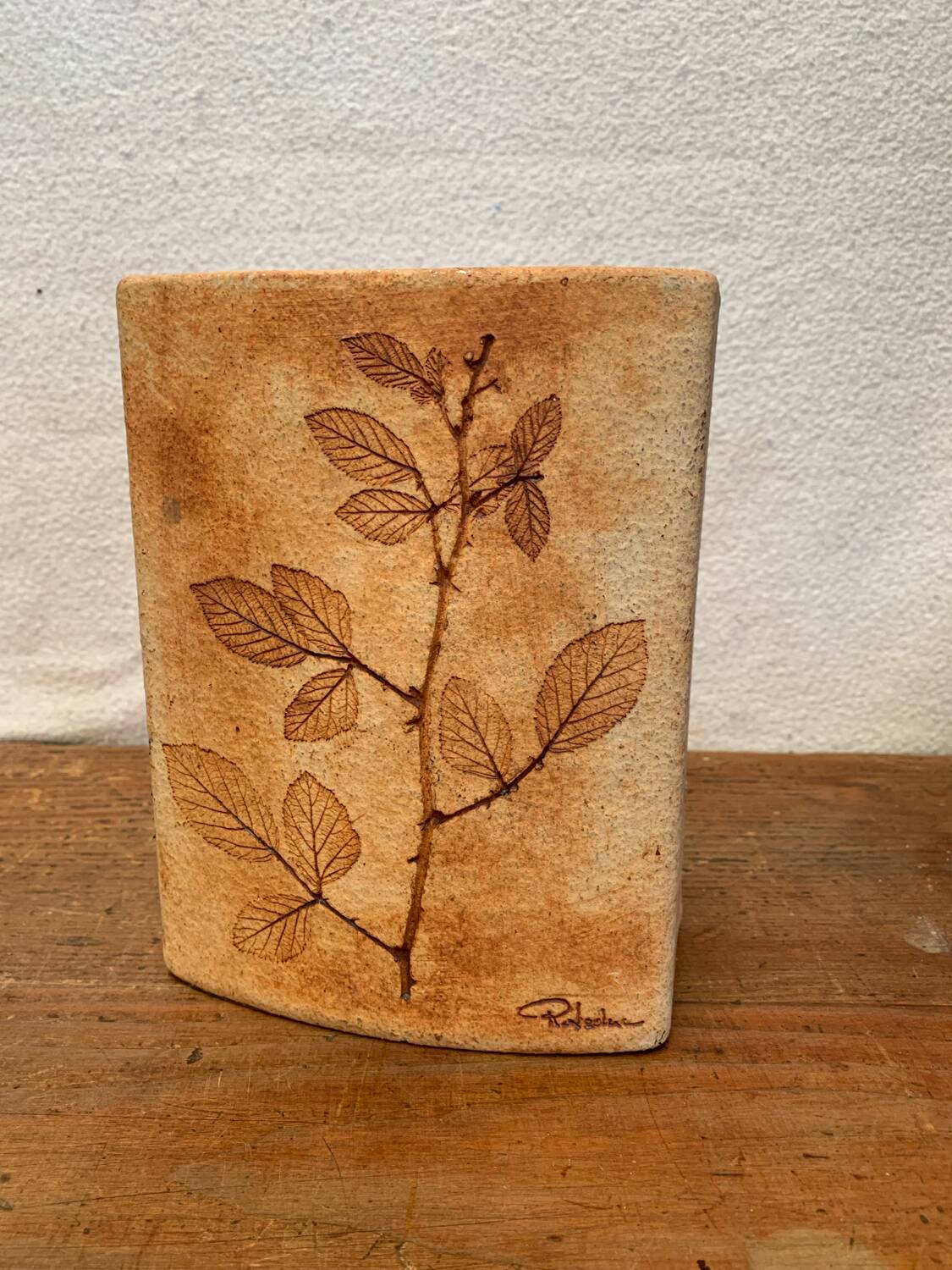 Ceramic Vase Vallauris Raymonde Leduc Herbarium Vintage