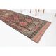 Vintage Turkish Oushak Handmade Wool Cotton Pink Runner Rug 78x376