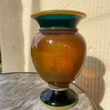 Antique marbled blown crystal vase