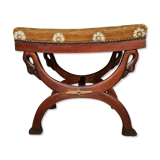 Empire curule stool with mahogany goosenecks