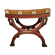 Empire curule stool with mahogany goosenecks