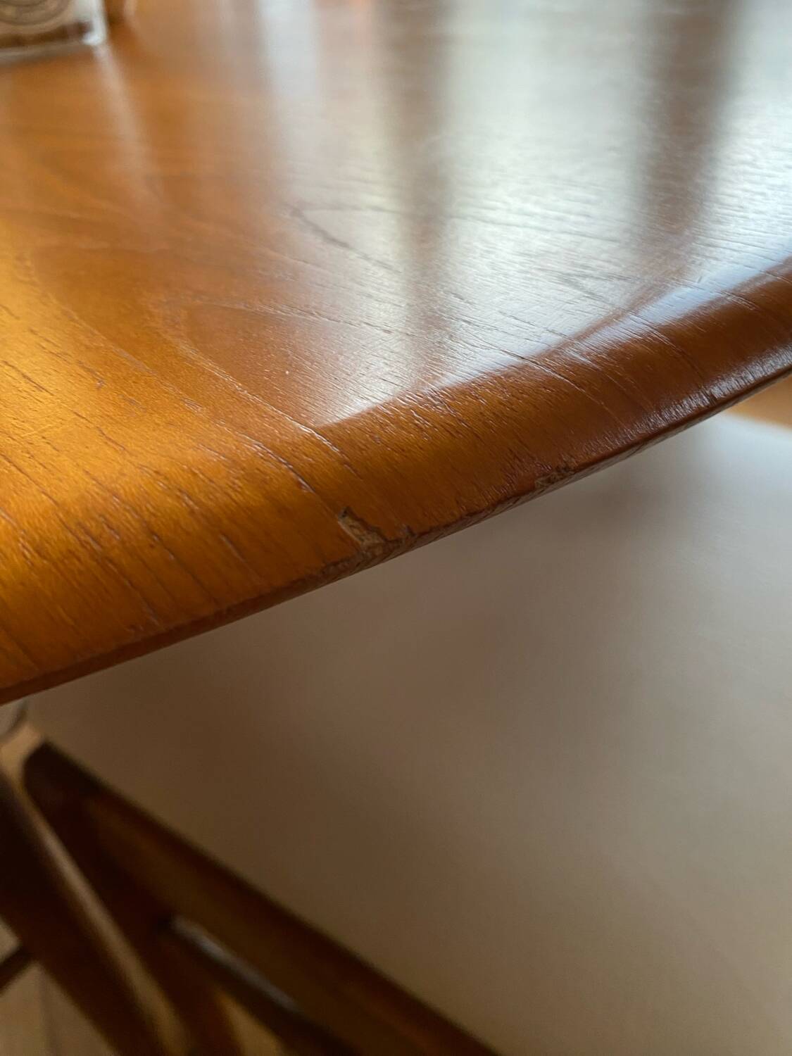 Danish round teak table from the 60s