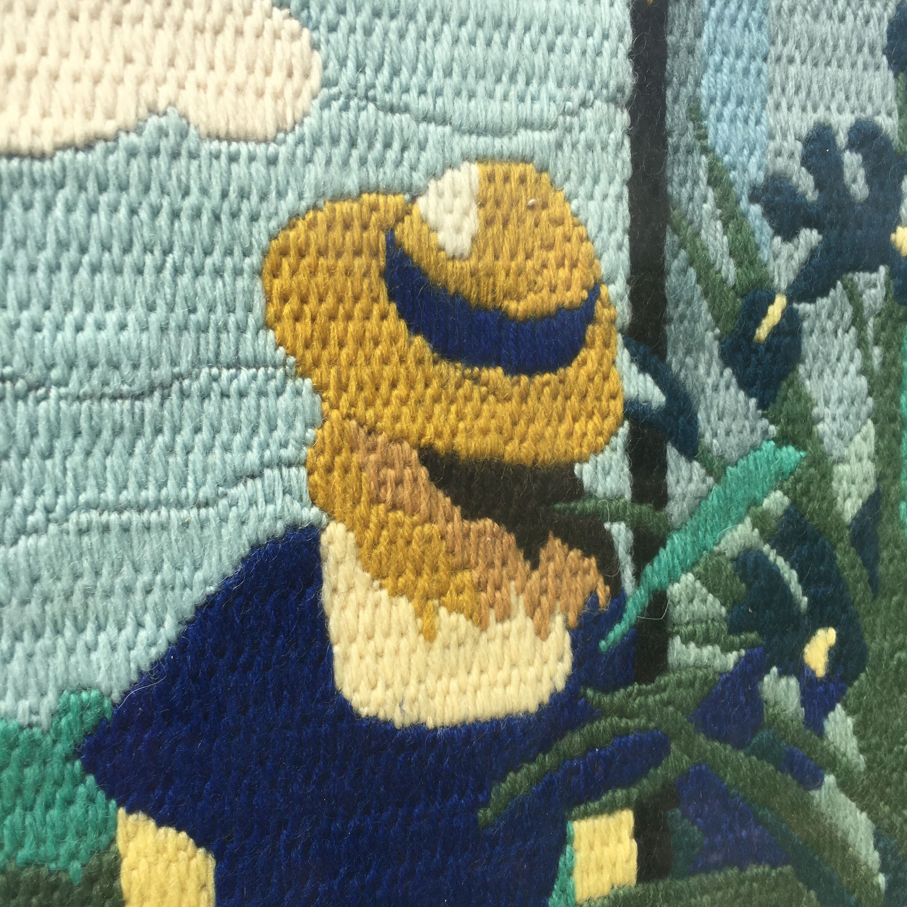 Framed tapestry "the blue lady"