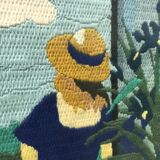 Framed tapestry "the blue lady"