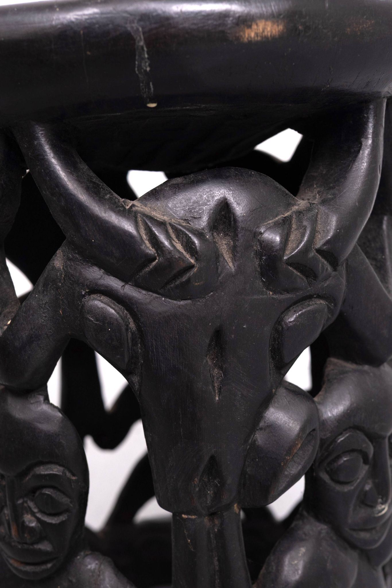 African tribal stool amileke, Cameroon Africa, 1950's