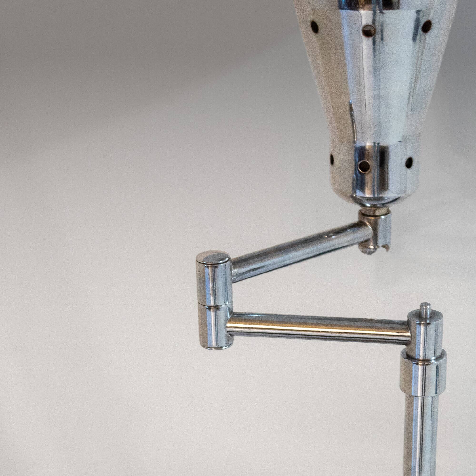 Bauhaus Chromed Desk Lamp with Adjustable Lampshade, Italy 1950s