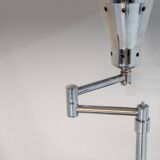 Bauhaus Chromed Desk Lamp with Adjustable Lampshade, Italy 1950s