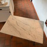 Marble and wrought iron bistro table