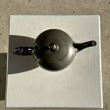 Small teapot, pewter coffee pot flattened oval shape