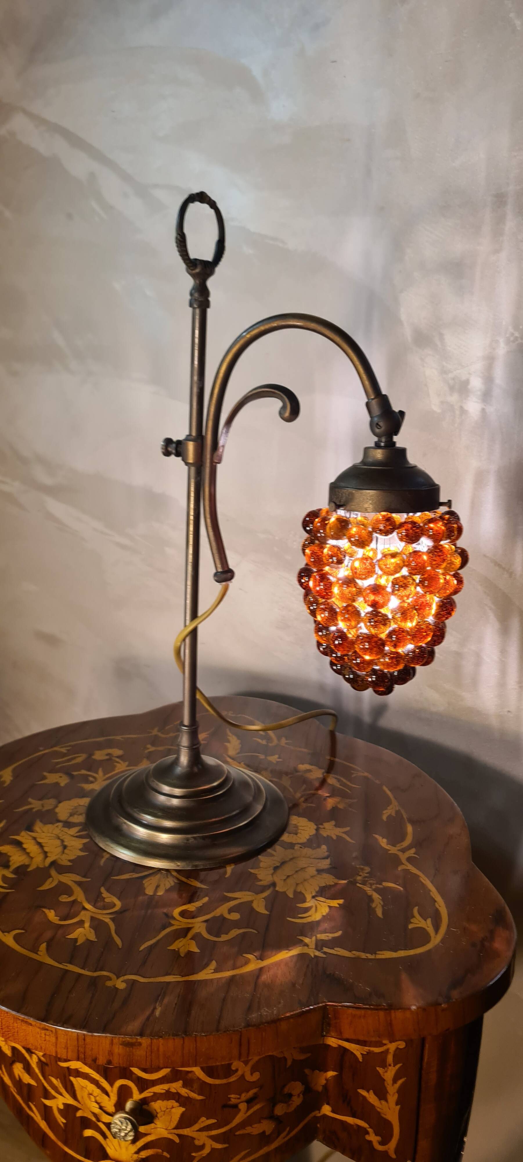 old art nouveau lamp murano glass lampshade 43x26
