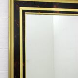 Sandro Petti Midcentury Italian Brass and Celluloid Mirror by "Metal Art",