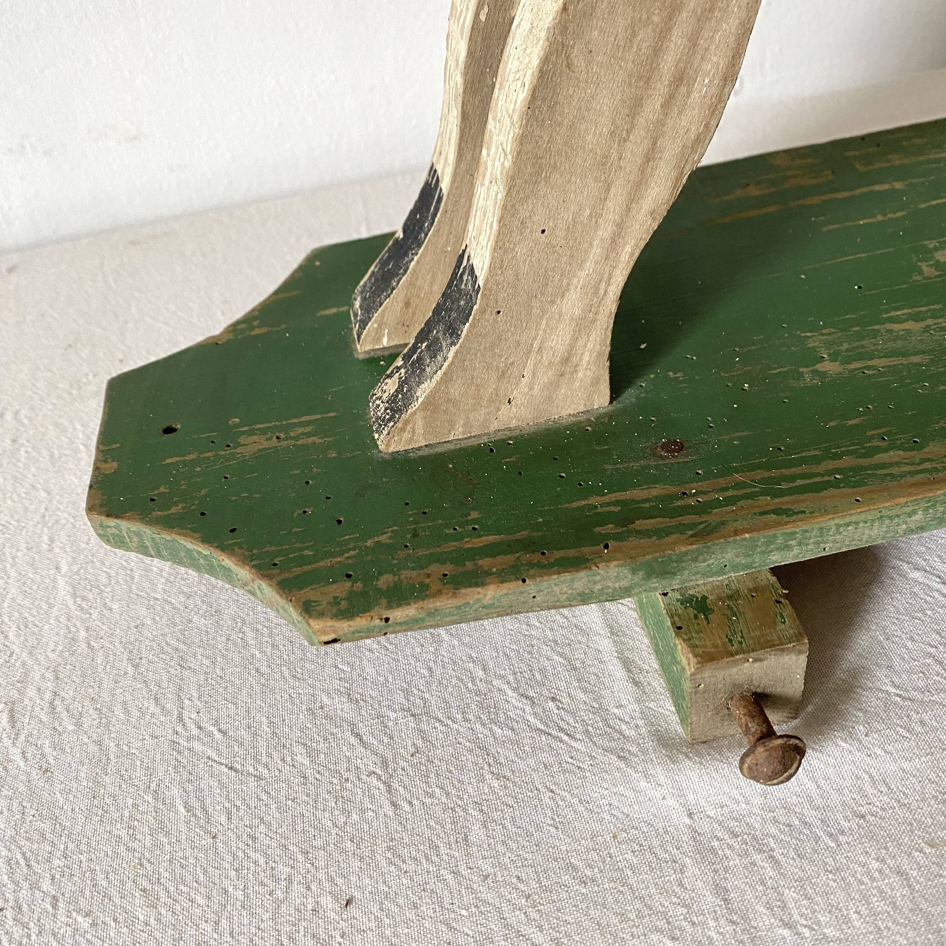Wooden horse wall shelf, old toy