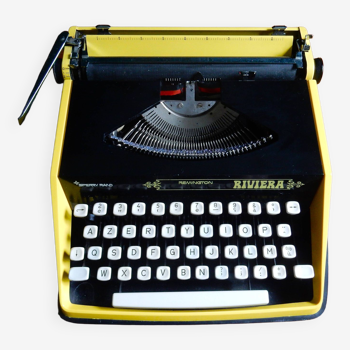 Machine à écrire Remington Riviera jaune des années 70