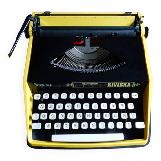 Machine à écrire Remington Riviera jaune des années 70
