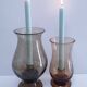 two bubble glass candle holders