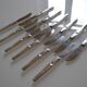 12 table knives silver metal handles & stainless steel blades 22 cm