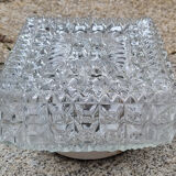 Three square ceiling lights, glass, vintage, 50s