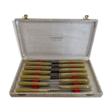 Lot 12 Art Deco style knives in case