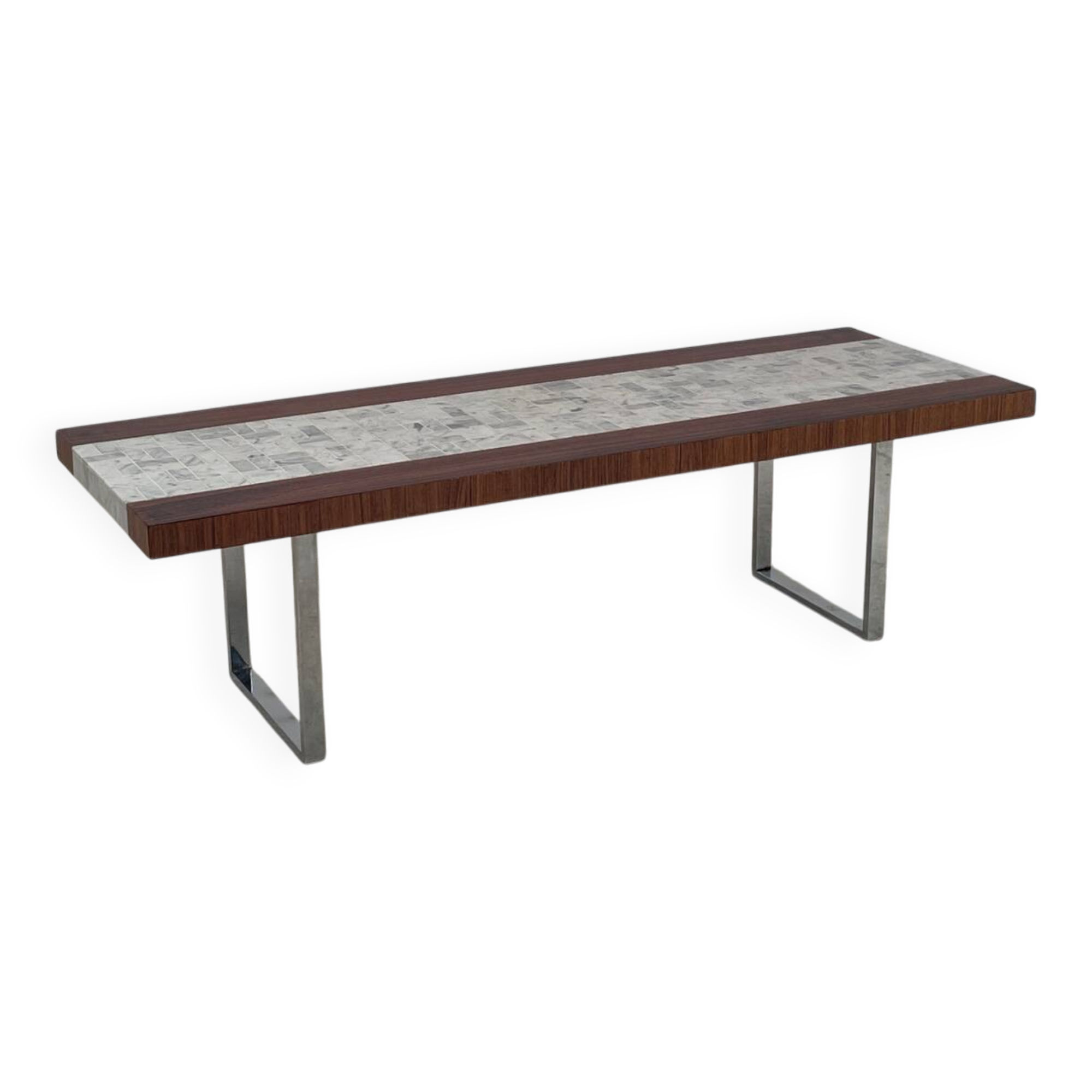 "SEM" coffee table in marble and rosewood 1970