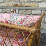 1950s rattan chaise longue sofa