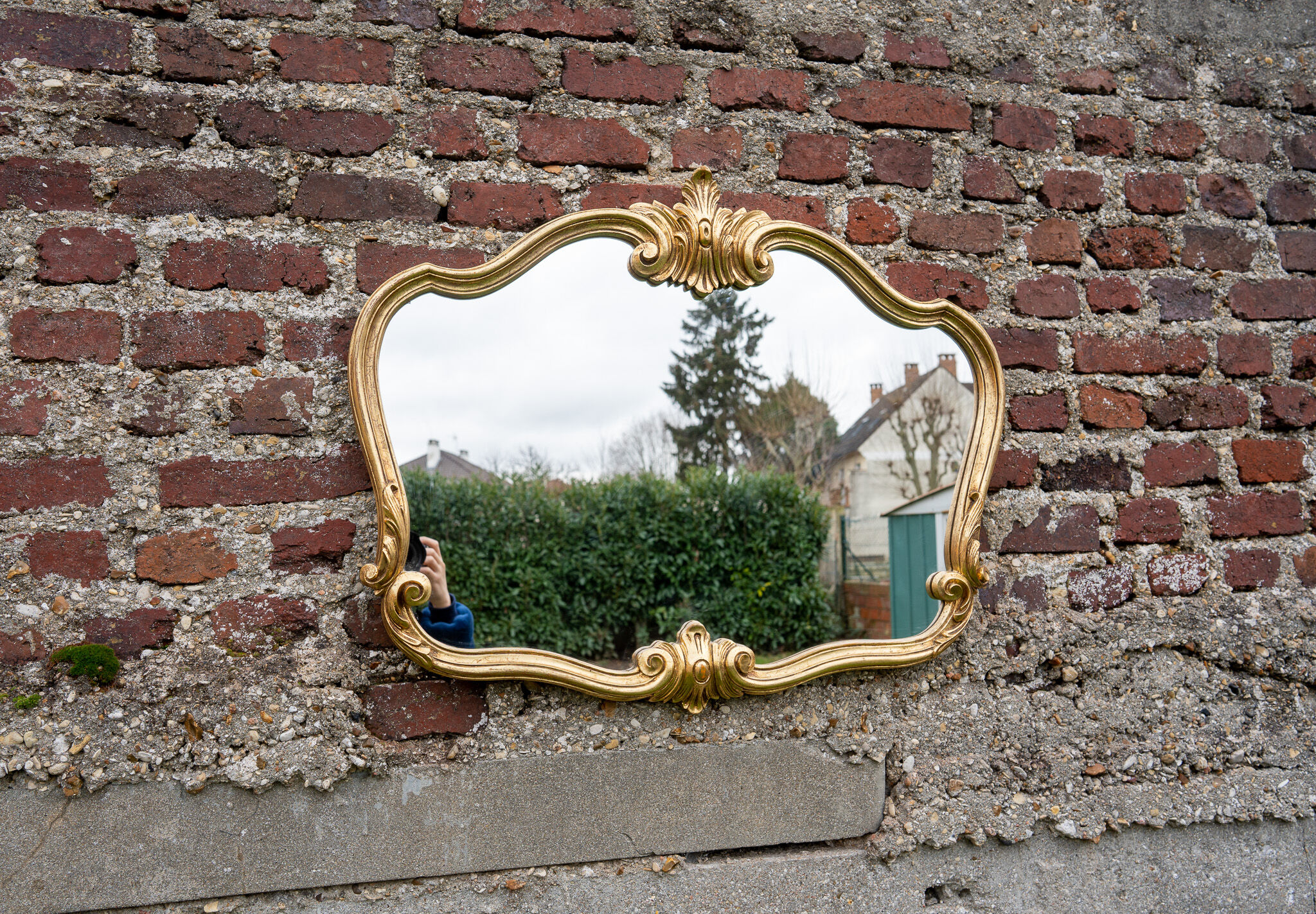 Vintage golden mirror 76x63