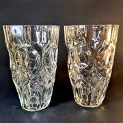 Paire de vases en verre sculpté vintage 70’s