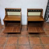 Pair of Scandinavian teak bedside tables from the 1960s.
