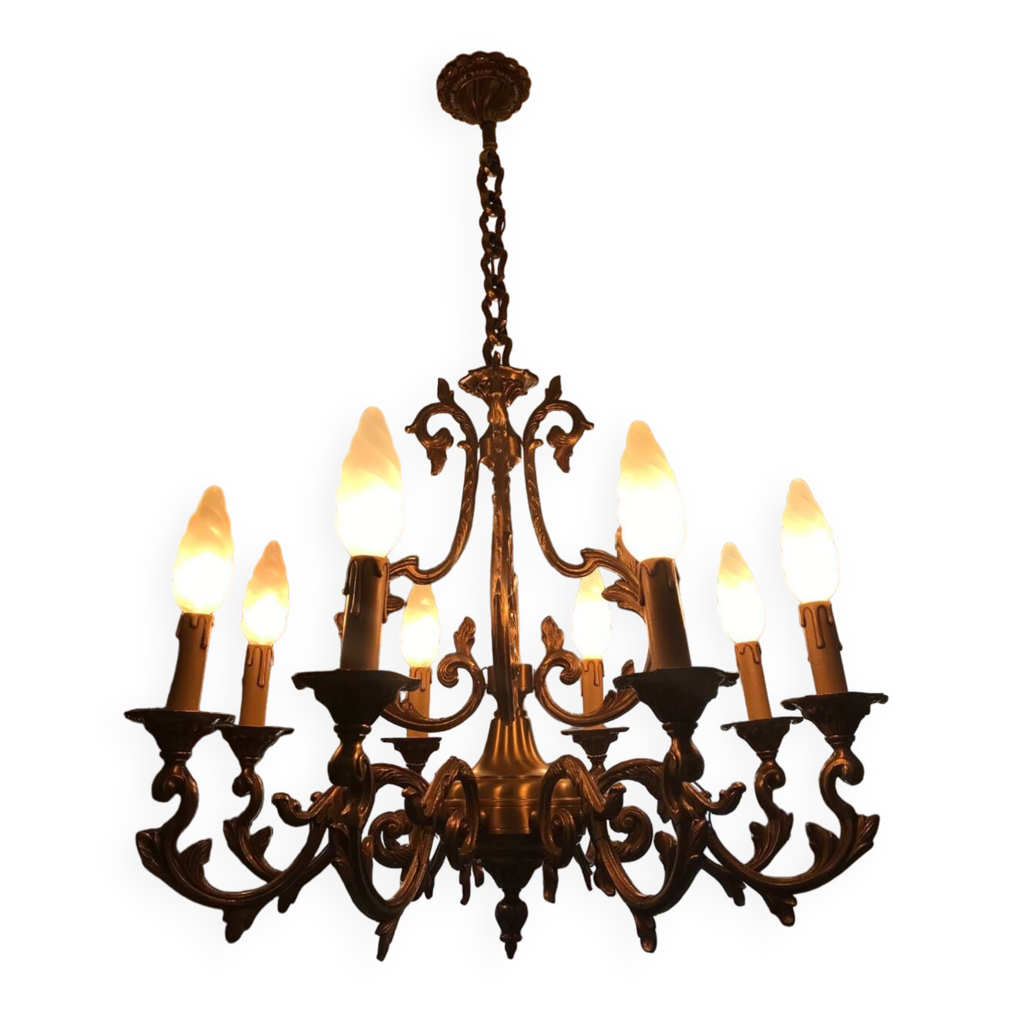 Lustre bronze 8 branches