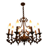 8-branch bronze chandelier