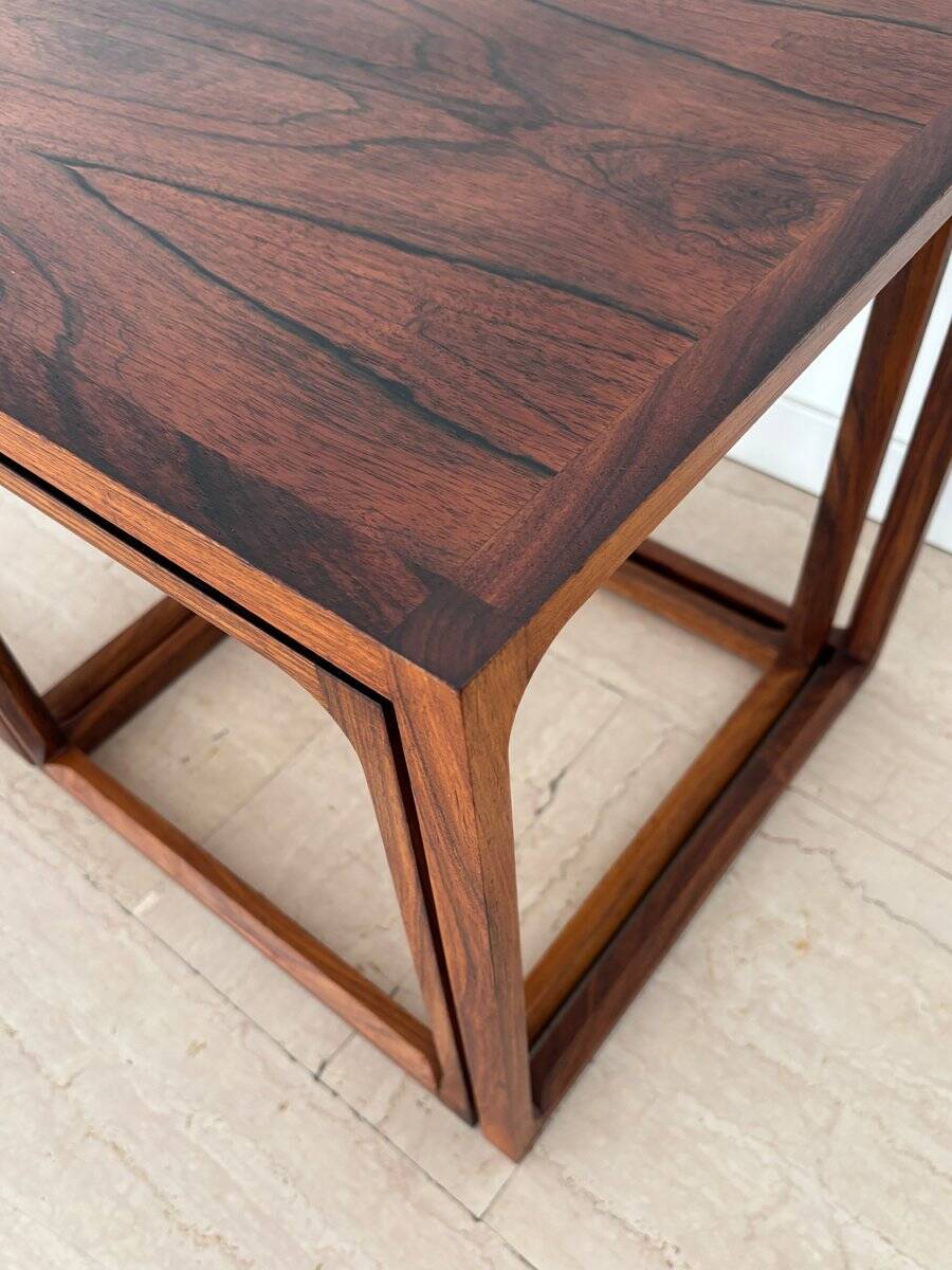 Nesting Tables attributed to Aksel Kjesgaard, Denmark, 1960s, Set of 3