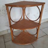 Bamboo rattan corner shelf