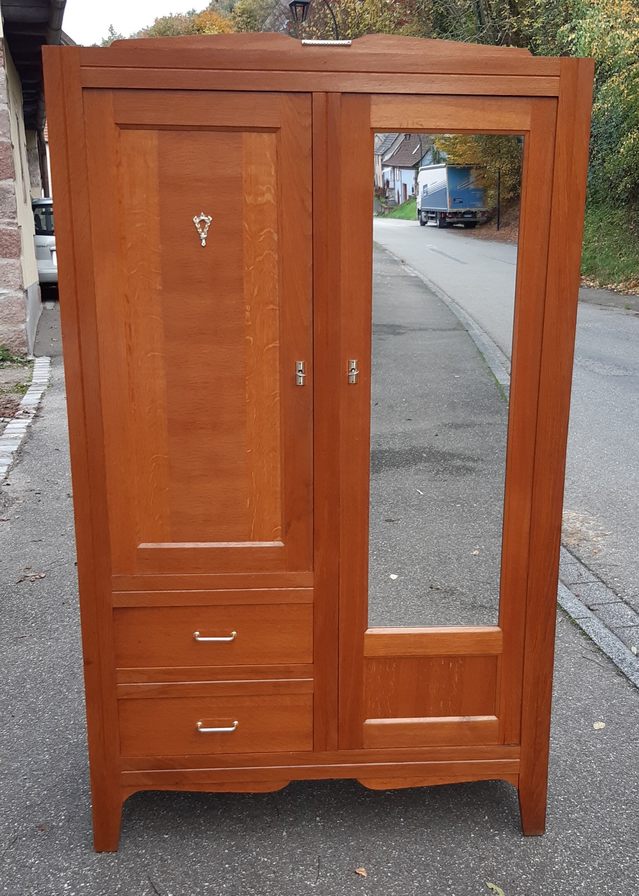 Parisian golden oak cabinet 1950