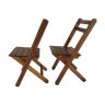 Paire de chaises pliantes au feu de bois