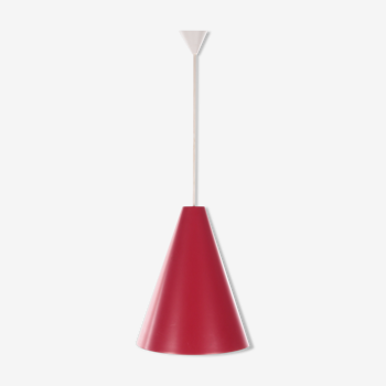 Lampe suspendue à pointe rouge avec du verre fabriquée dans les années 1960.