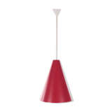 Lampe suspendue à pointe rouge avec du verre fabriquée dans les années 1960.