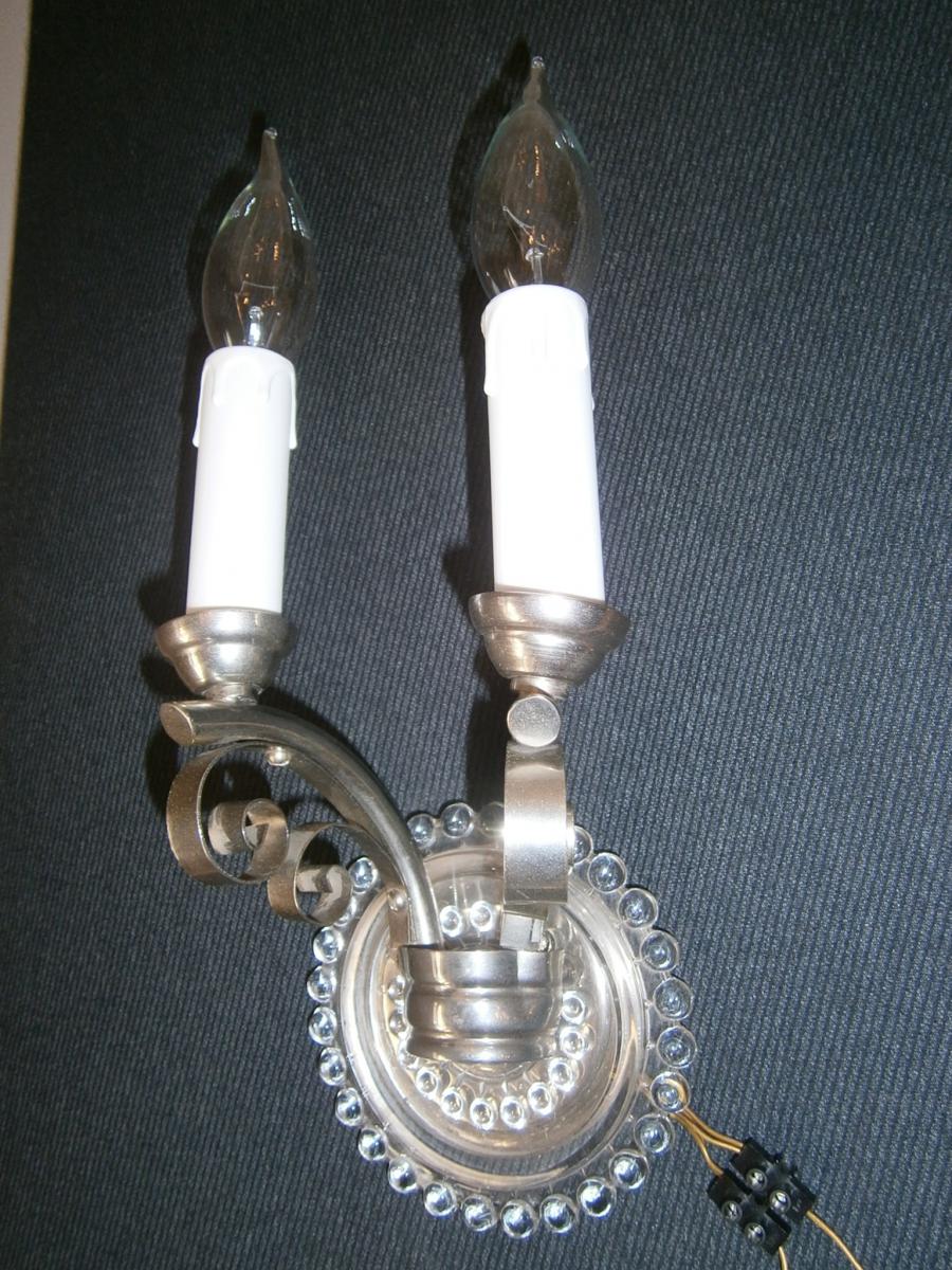 Paire d'applique Art Déco à 2 bras de lumière