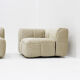 Vintage modular Arflex Strips sofa in beige velvet by Cini Boeri 1970s