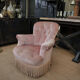 Former Napoleon lll toad chair in pink fabric on wheels
