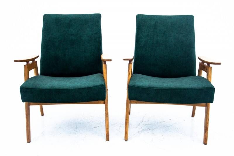 Two vintage green armchairs by Jaroslav Šmídek for Jitona, Czechoslovakia, 1960s