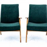 Two vintage green armchairs by Jaroslav Šmídek for Jitona, Czechoslovakia, 1960s