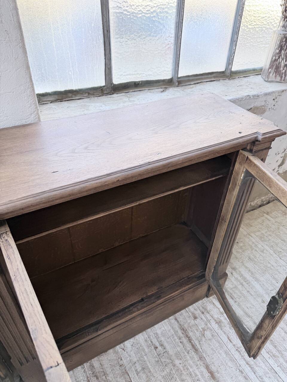 Enfilade display cabinet, solid oak, 1920.
