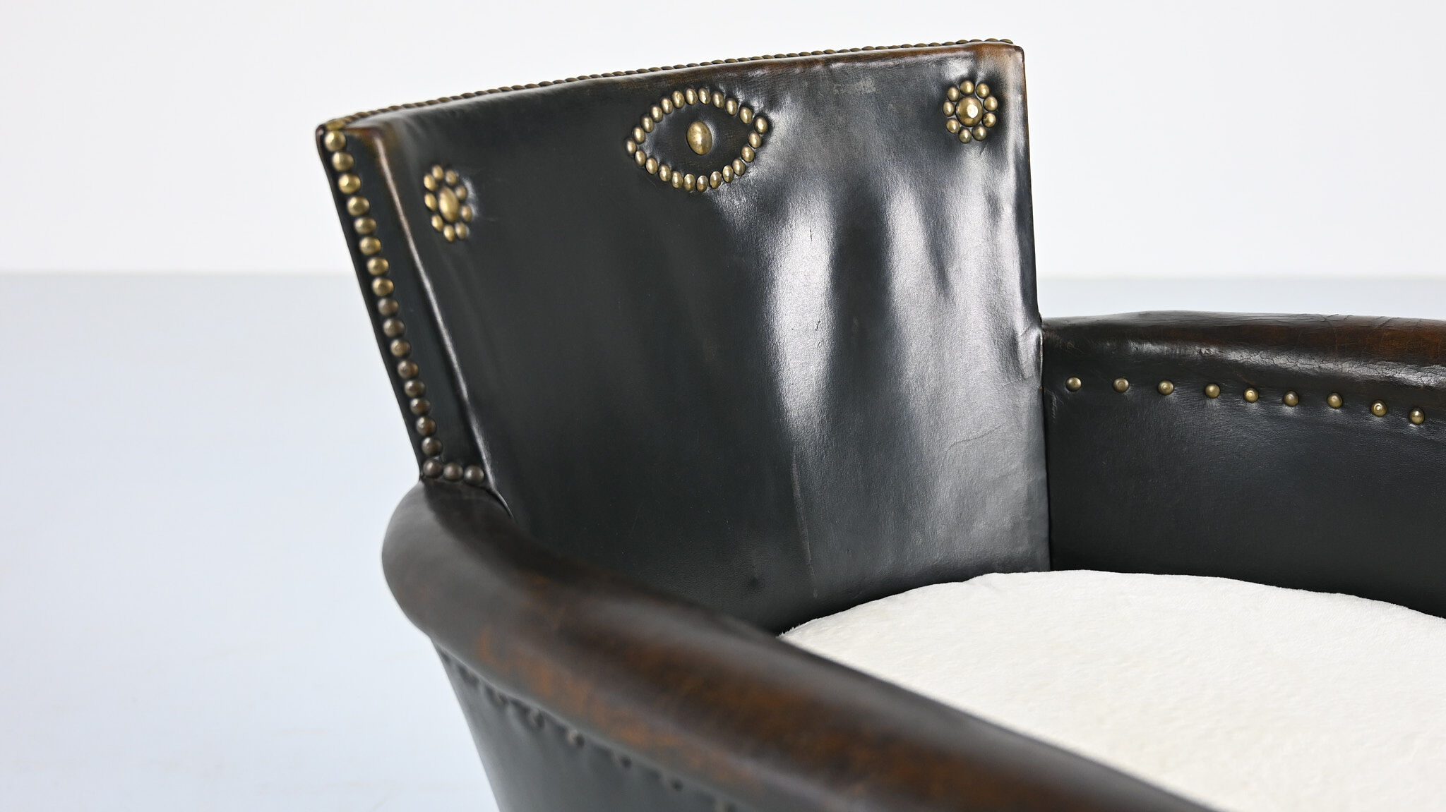 Otto Schulz leather club chair, for Boet. Sweden, C.1940