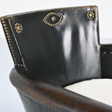 Otto Schulz leather club chair, for Boet. Sweden, C.1940