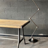 Industrial table with cast iron legs