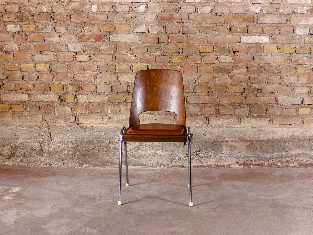 6 Baumann chairs in cognac imitation leather, circa 1960
