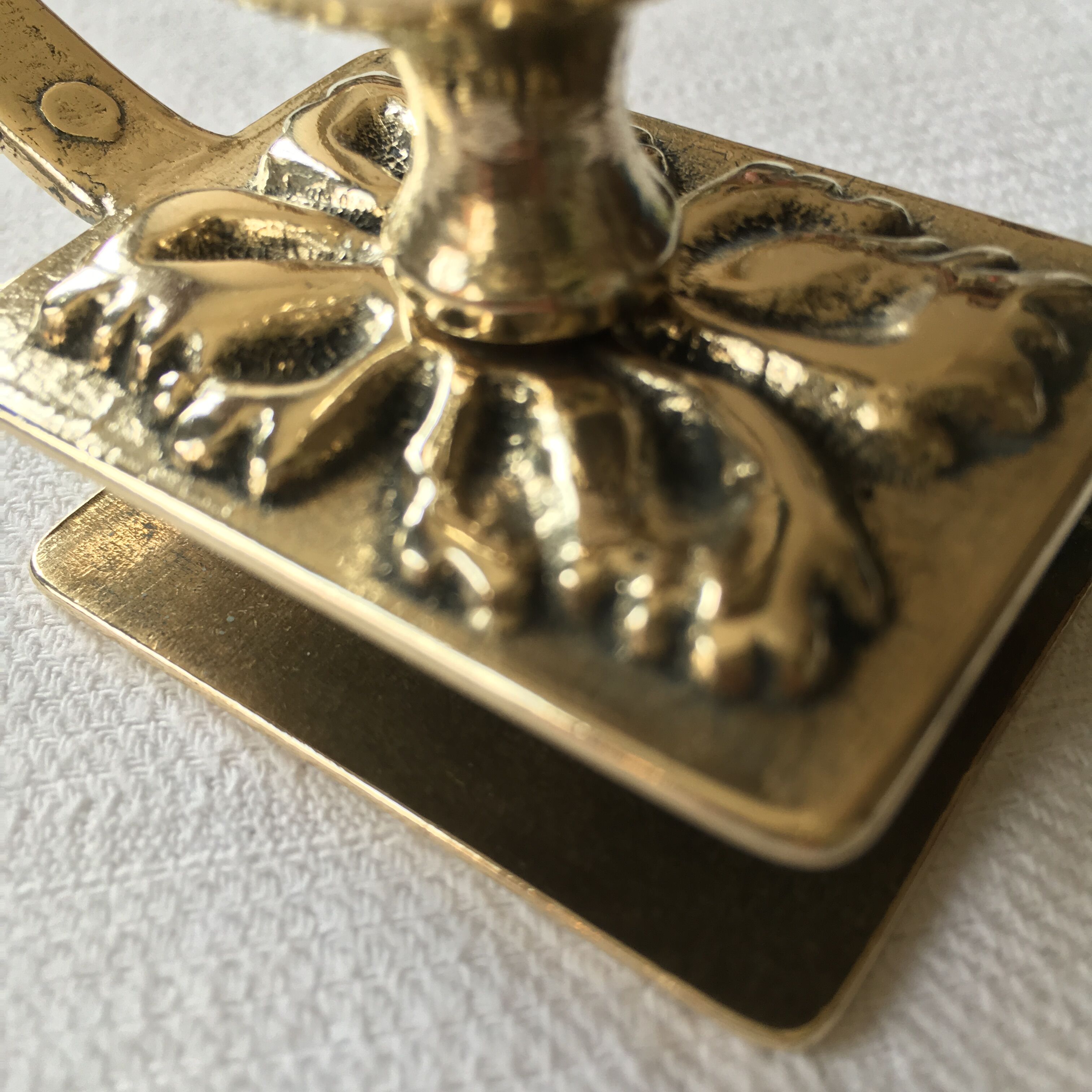 Former candlestick table edge brass