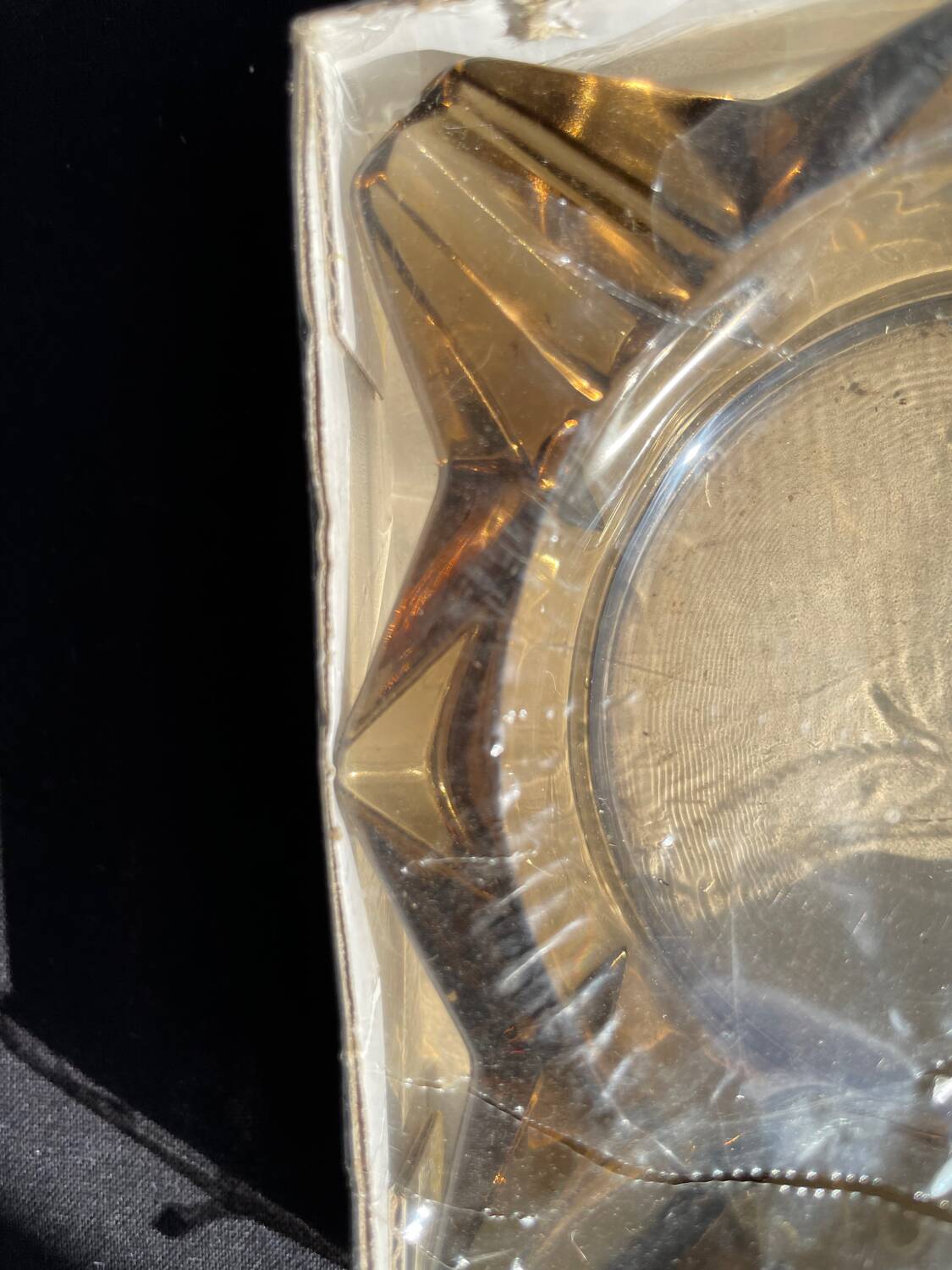 Vintage smoked glass ashtray Luminarc star